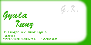 gyula kunz business card